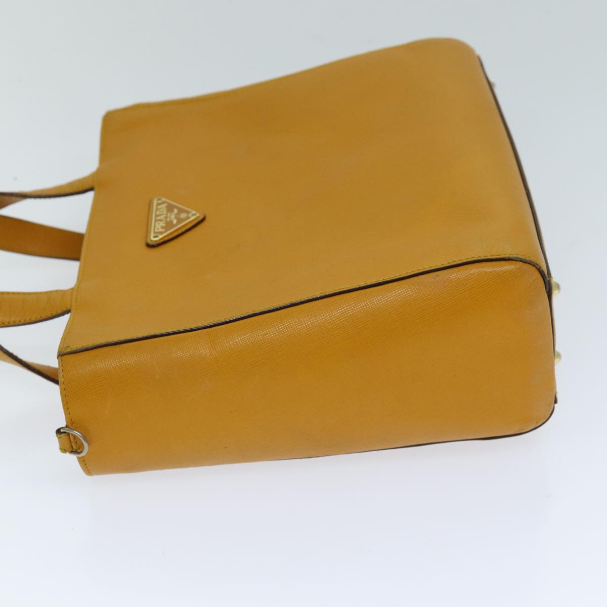 PRADA Hand Bag Safiano leather 2way Orange Auth 76420