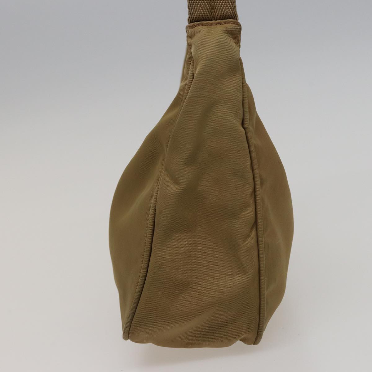 PRADA Hand Bag Nylon Beige Auth 77744