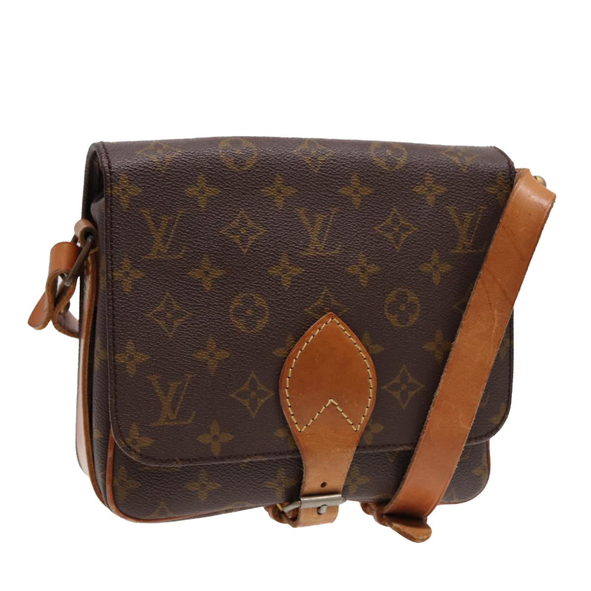 LOUIS VUITTON Monogram Cartouchiere MM Shoulder Bag M51253 LV Auth 78689