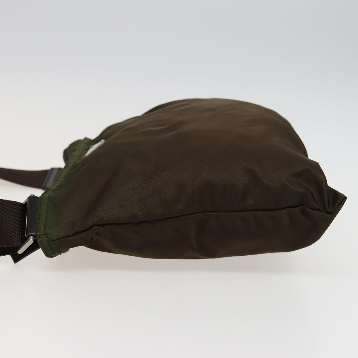 PRADA Shoulder Bag Nylon Khaki Brown Auth 79144