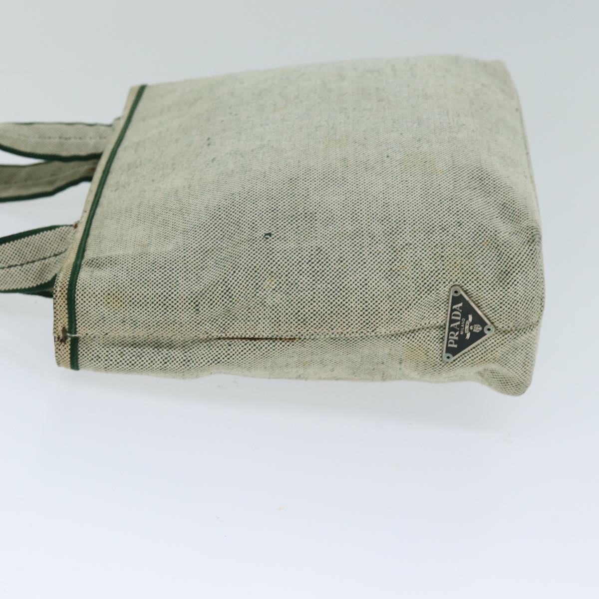 PRADA Hand Bag Canvas Beige Auth