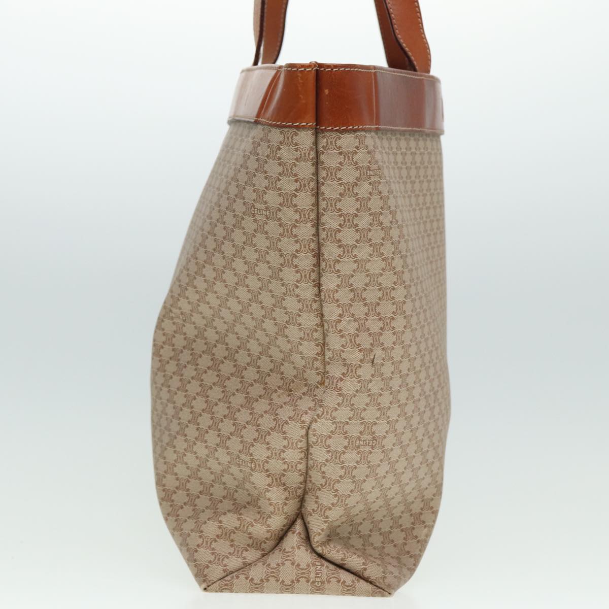 Luxury CELINE Macadam Canvas Tote Bag Beige Brown 79545