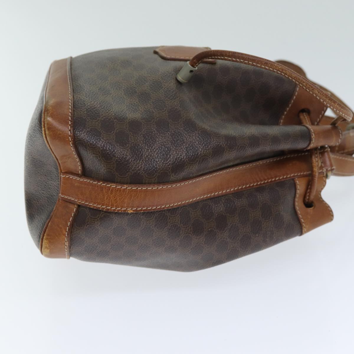 Luxury CELINE Macadam Canvas Shoulder Bag PVC Leather Brown 79626