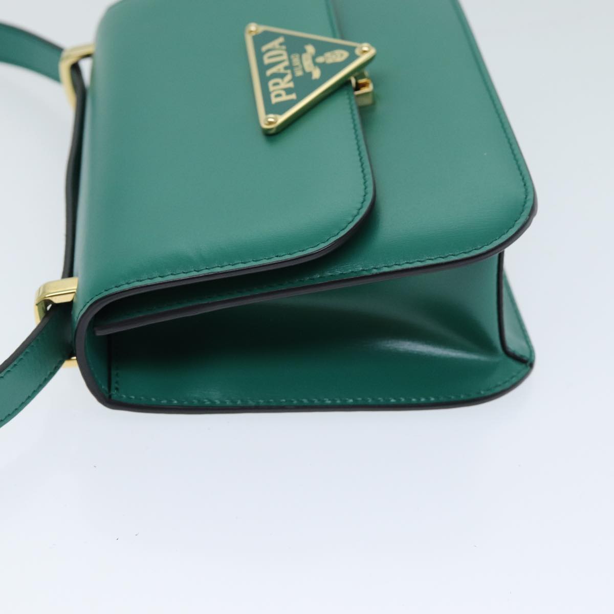 PRADA Shoulder Bag Leather Green Auth