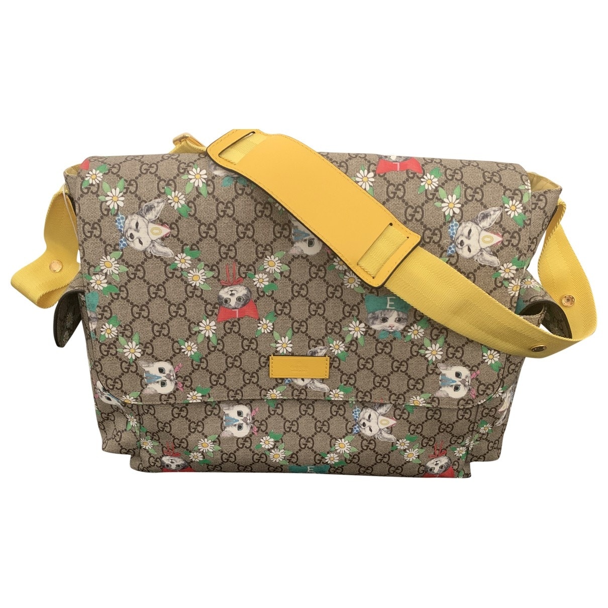 Gucci beige cotton bag & pencil cases
