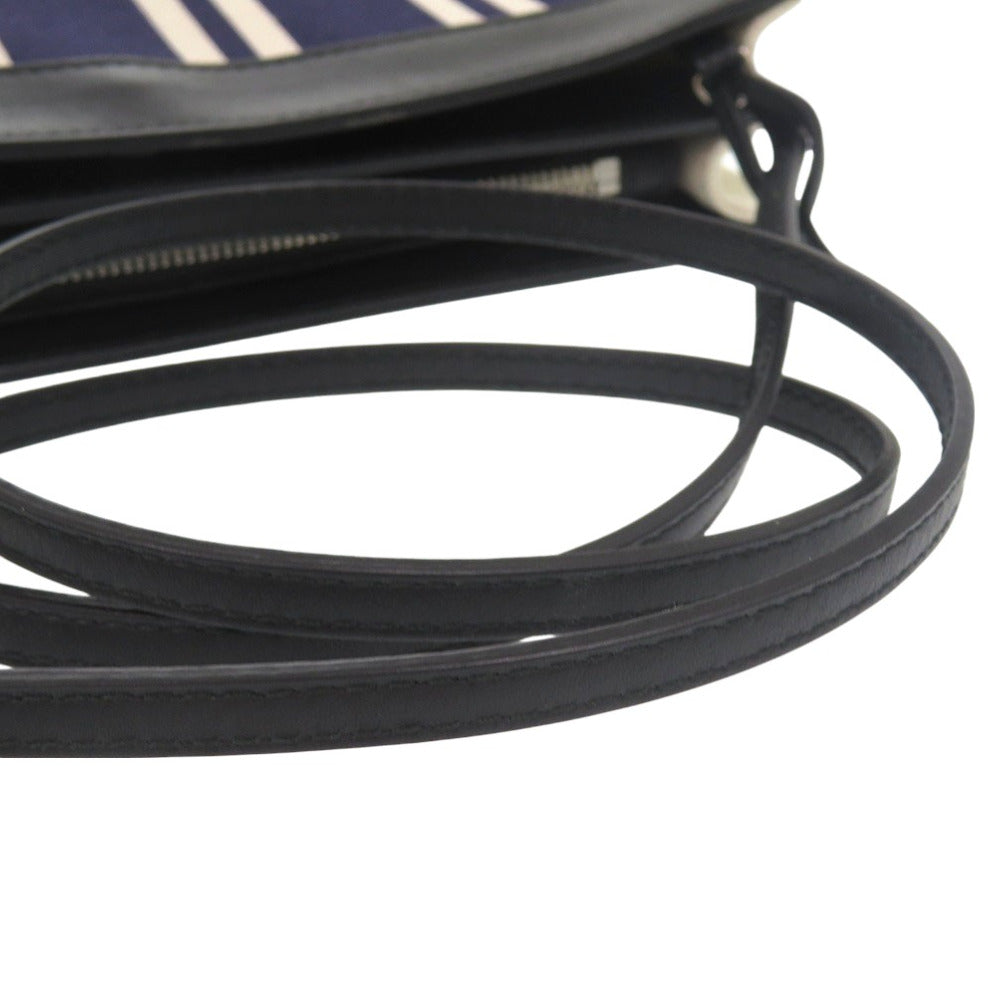 BALENCIAGA Shoulder Bag 339937 canvas Navy Pochette Stripe Women