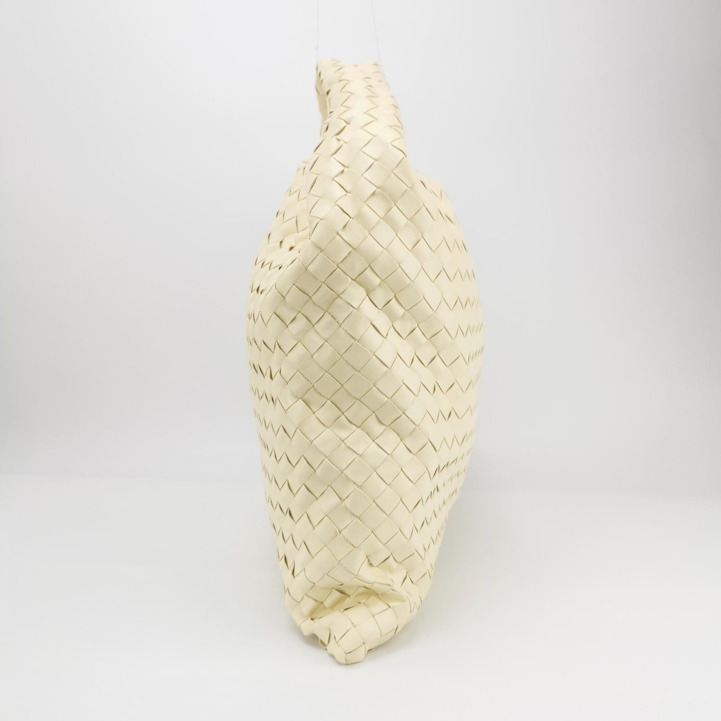 Bottega Veneta Hop Large Leather Pale Cream Yellow Hobo Bag