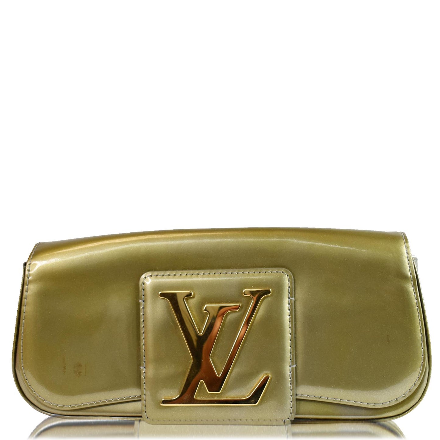 LOUIS VUITTON Sobe Pochette Vernis Leather Clutch Bag Khaki Green Last Call