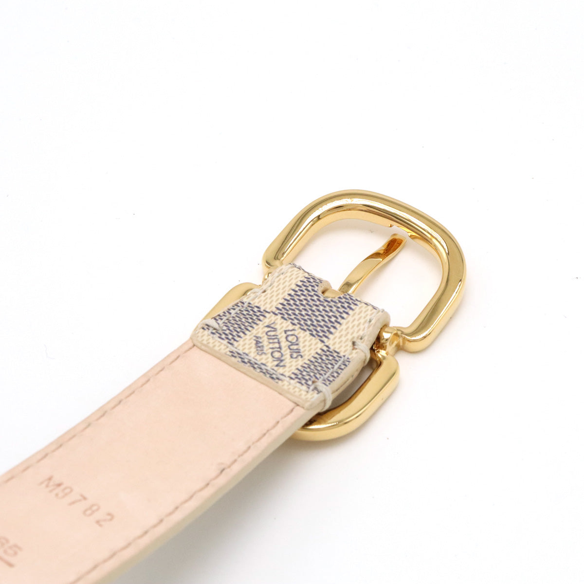 Louis vuitton Damierazole Belt Mini 25MM #85 Gold M9782V