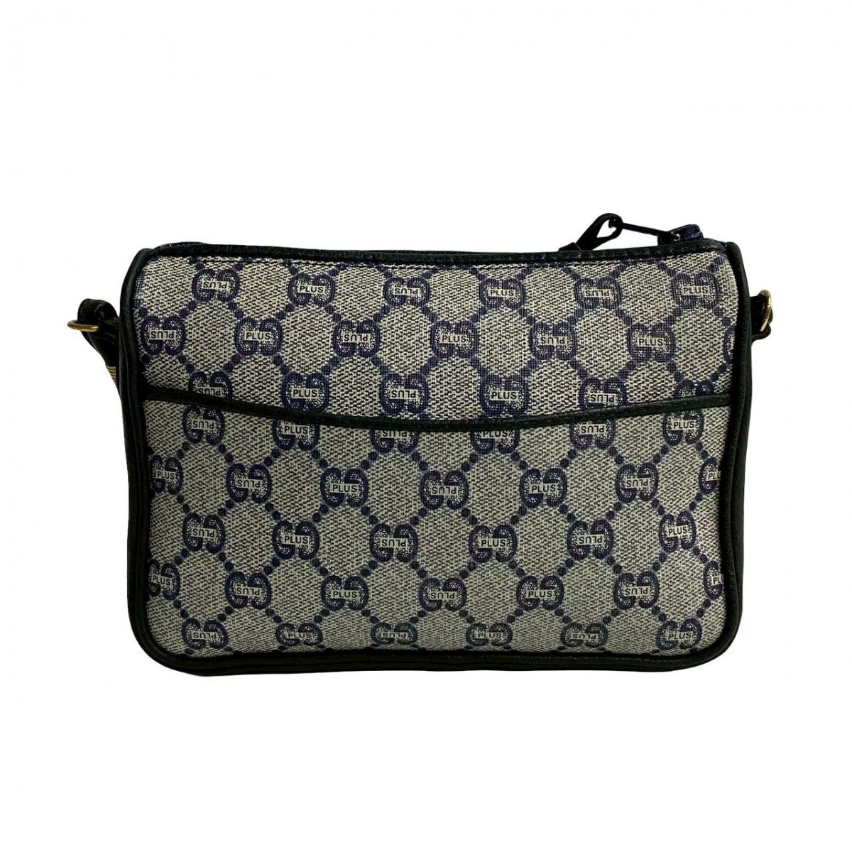 GUCCI Shoulder Bag Leather, PVC Navy Gucci Plus logoMetal Women