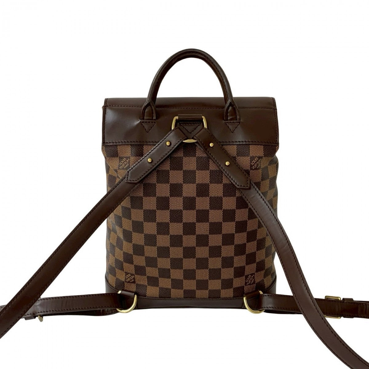 LOUIS VUITTON Backpack Leather, PVC Brown Damier Shoulder Bag Damier Soho Women