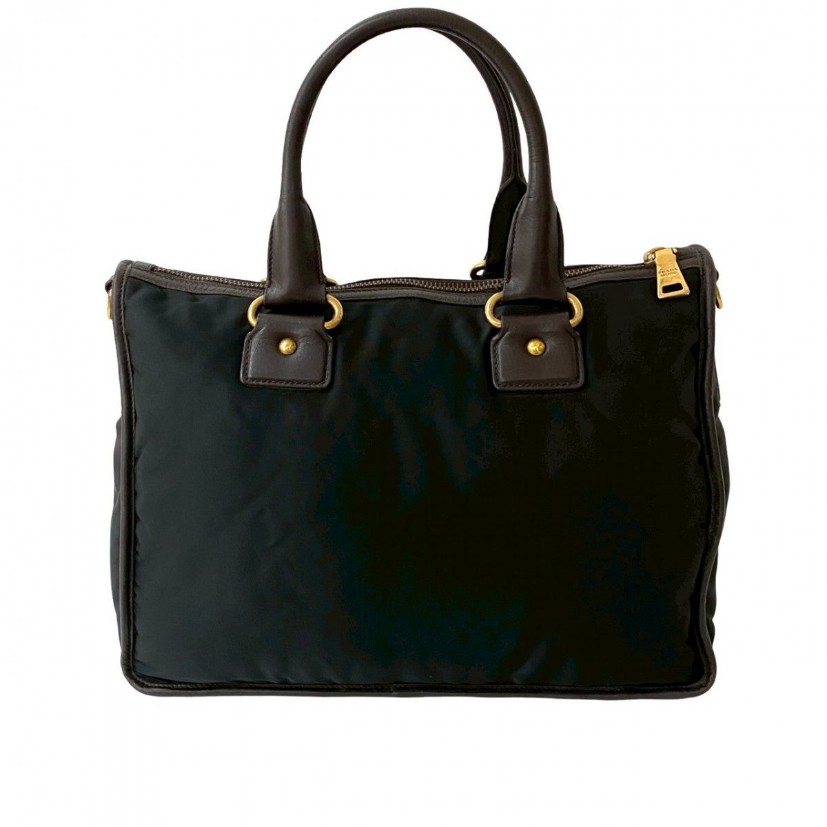 PRADA Shoulder Bag Nylon, Leather black Triangle Logo Metal Women