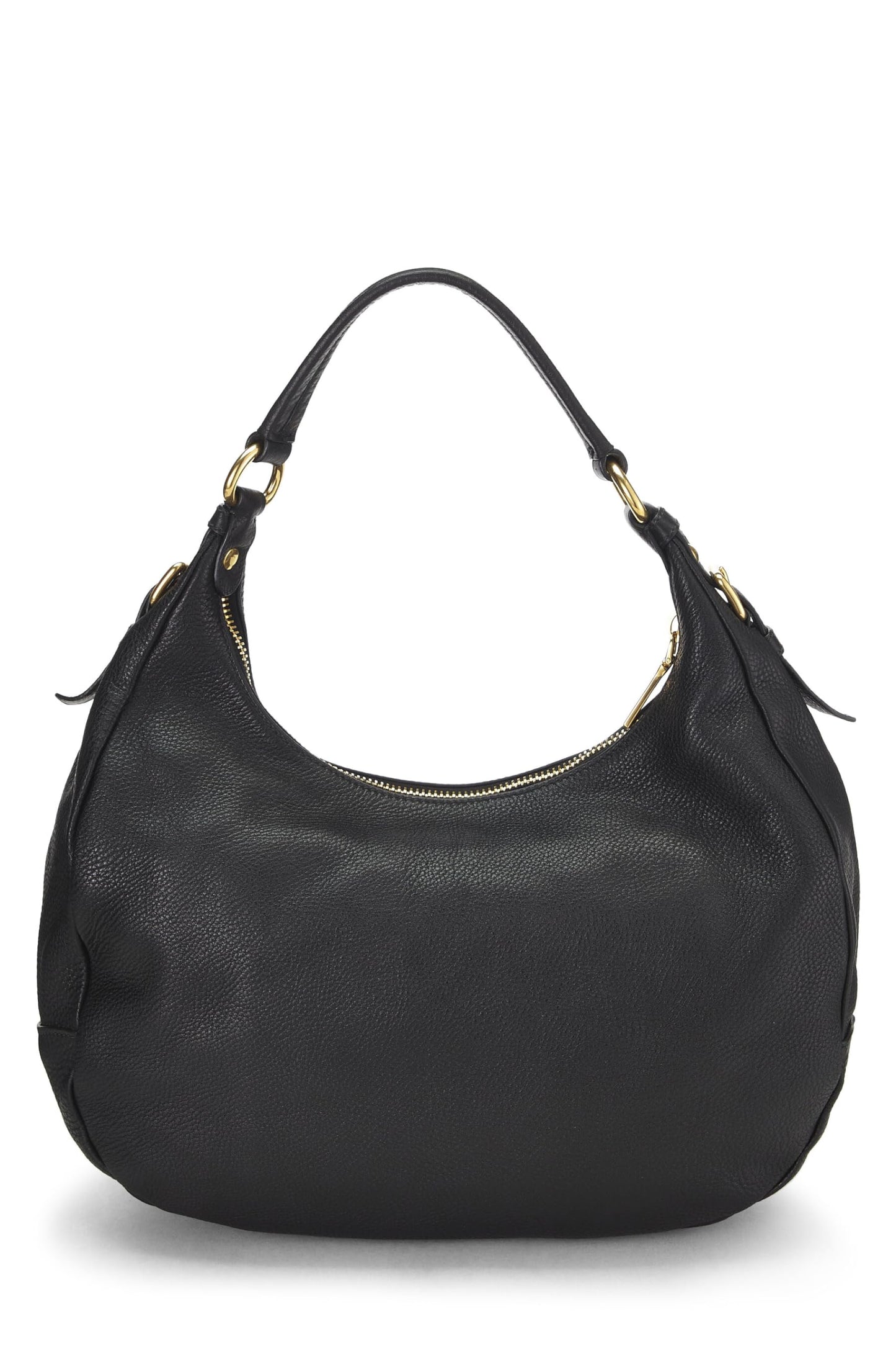 Prada, Black Vitello Daino Hobo, Black