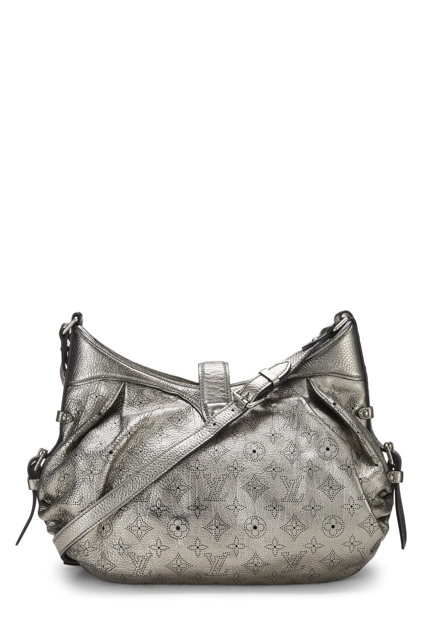 Louis Vuitton, Silver Monogram Mahina Leather Hobo XS, Silver