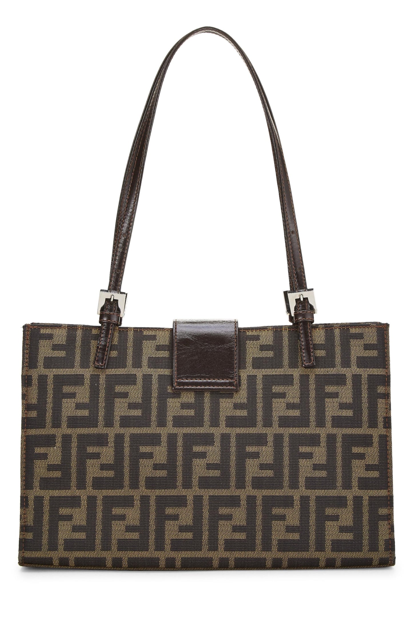 Fendi, Brown Zucca Canvas Shopping Tote Small, Brown