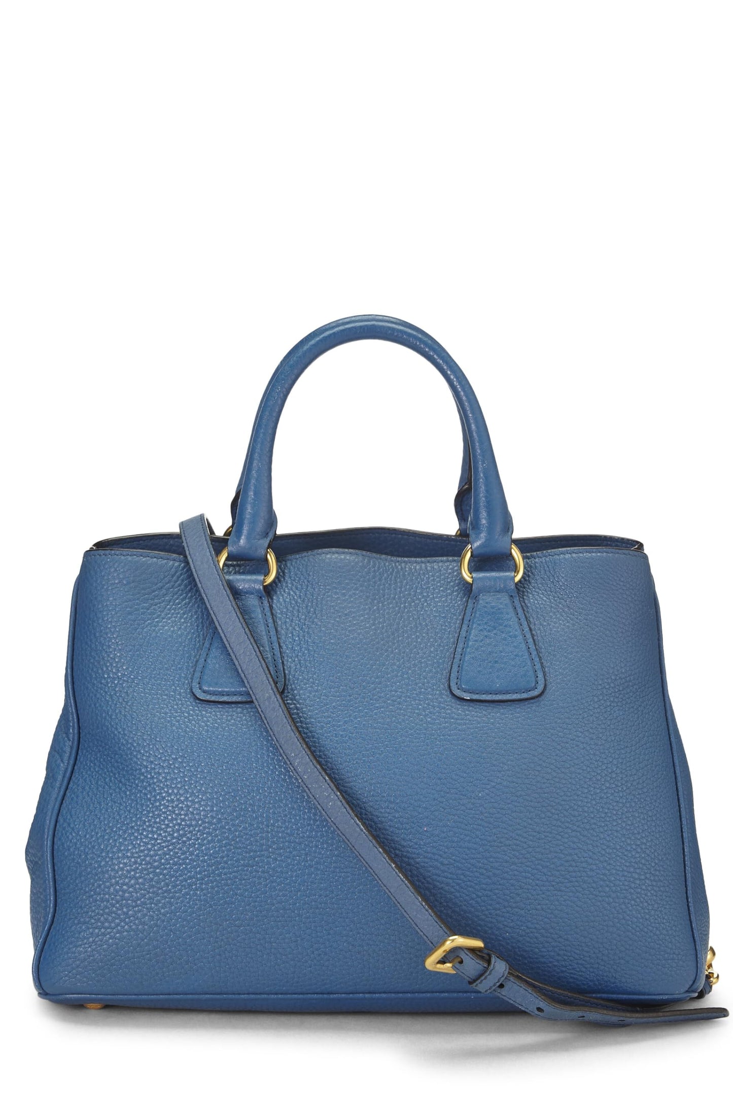 Prada, Blue Vitello Daino Convertible Handbag, Blue