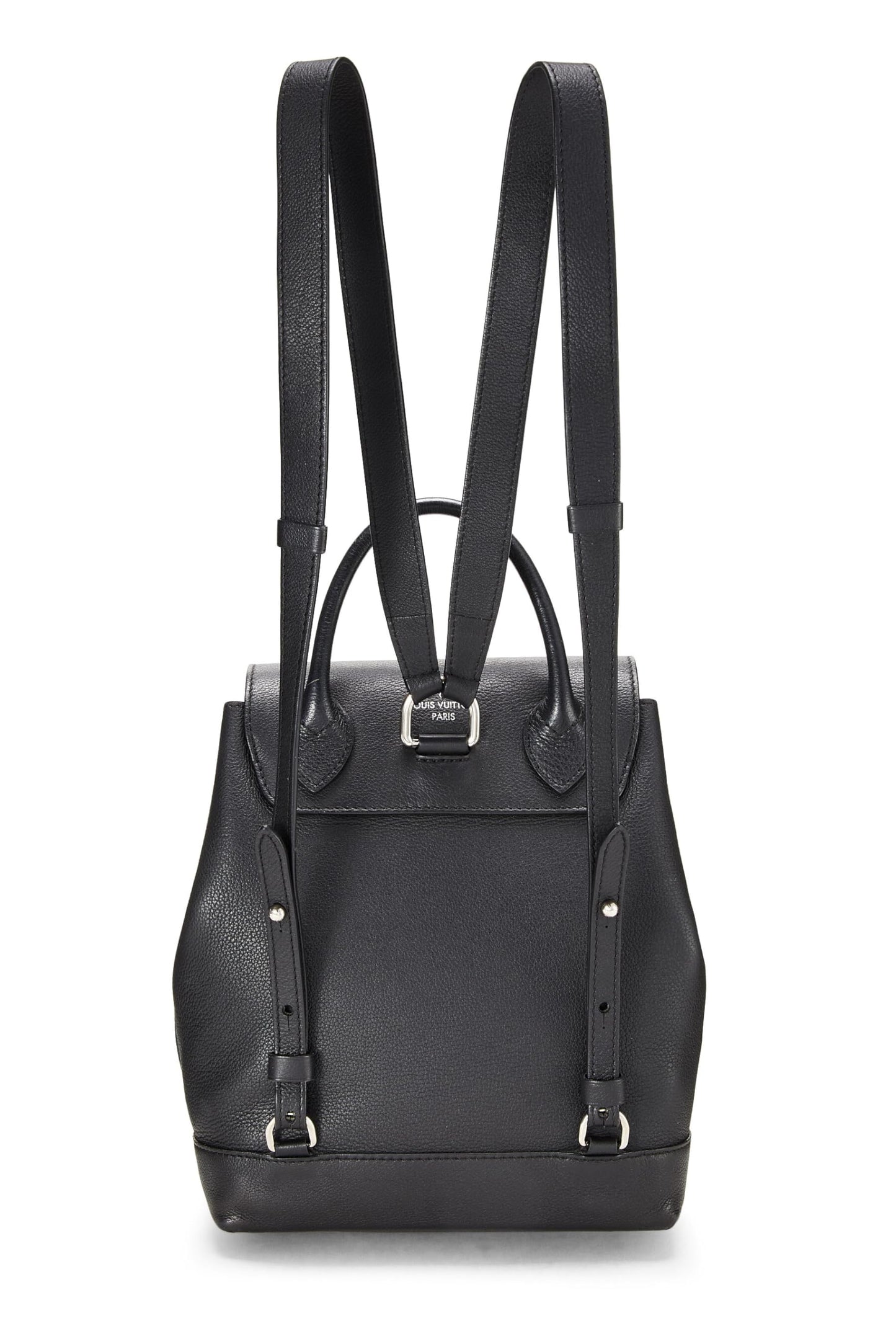 Louis Vuitton, Black Leather Lock Me Backpack, Black
