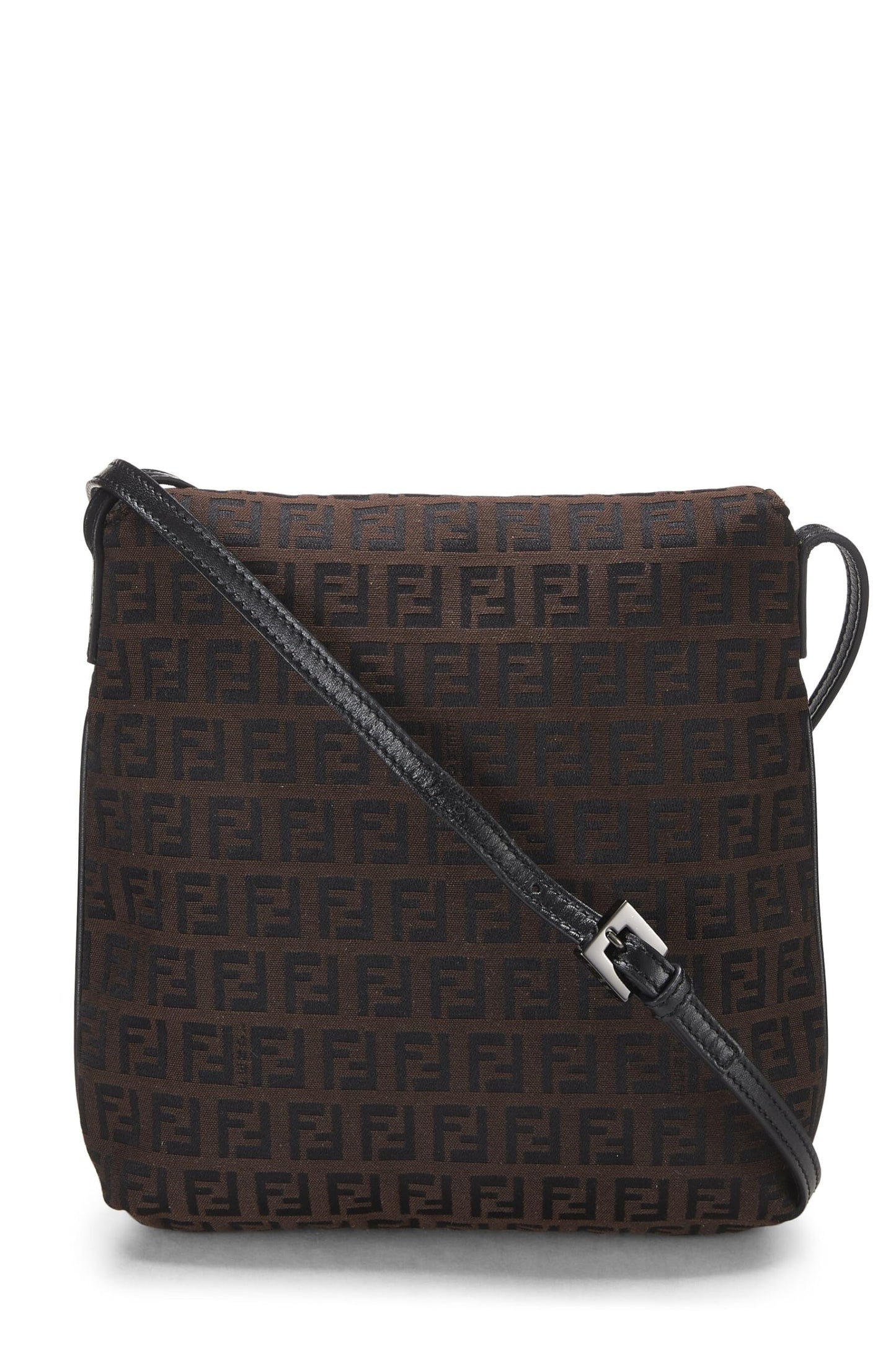 Fendi, Brown Zucchino Canvas Tube Messenger Small, Brown