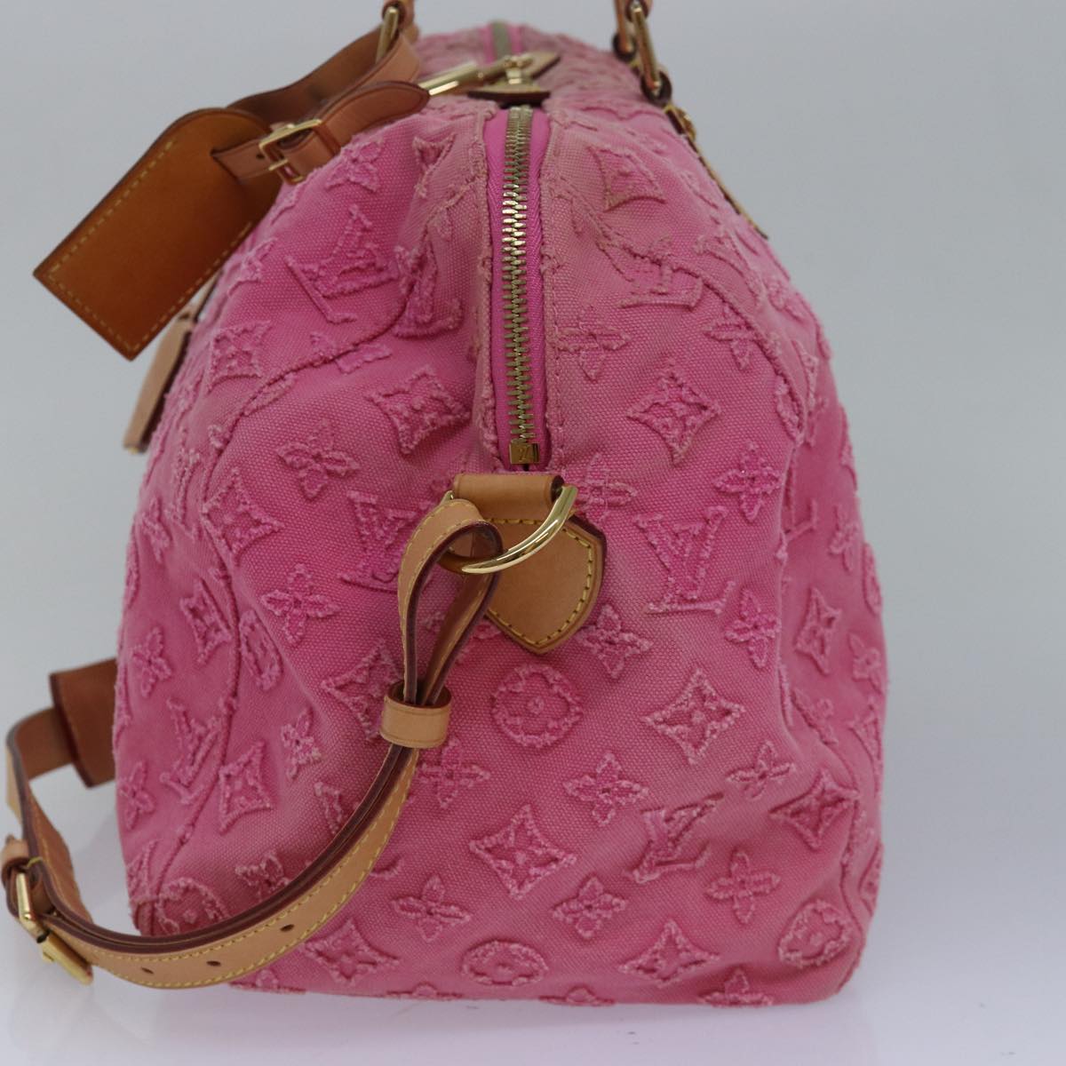 LOUIS VUITTON Monogram Stone Bandouliere 35 Bag Rose M40831 Auth 82931A