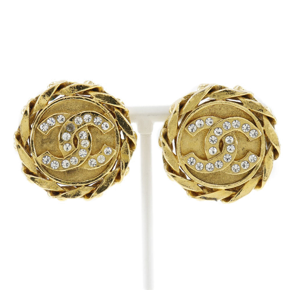 Chanel Chanel Coco Mark Earring Chain G Mack x Line Stone French made 1988 23 about 27.7g COCO Mark
