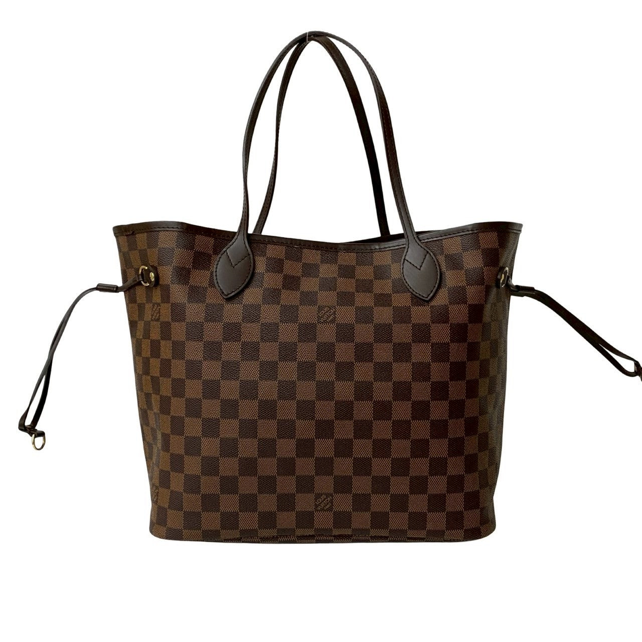 LOUIS VUITTON Tote Bag leather Brown Damier Neverfull MM