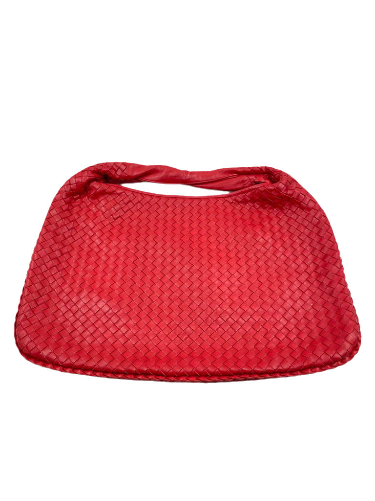 Bottega Veneta Intrecciato Hobo Bag in Red leather Large