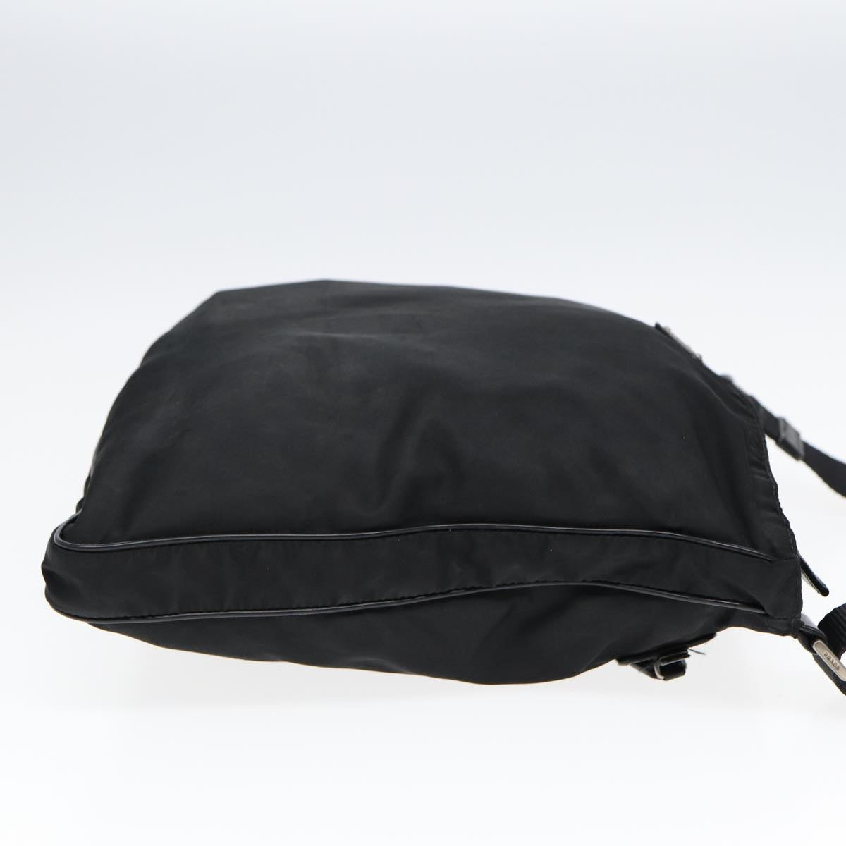 PRADA Shoulder Bag Nylon Black Silver Auth