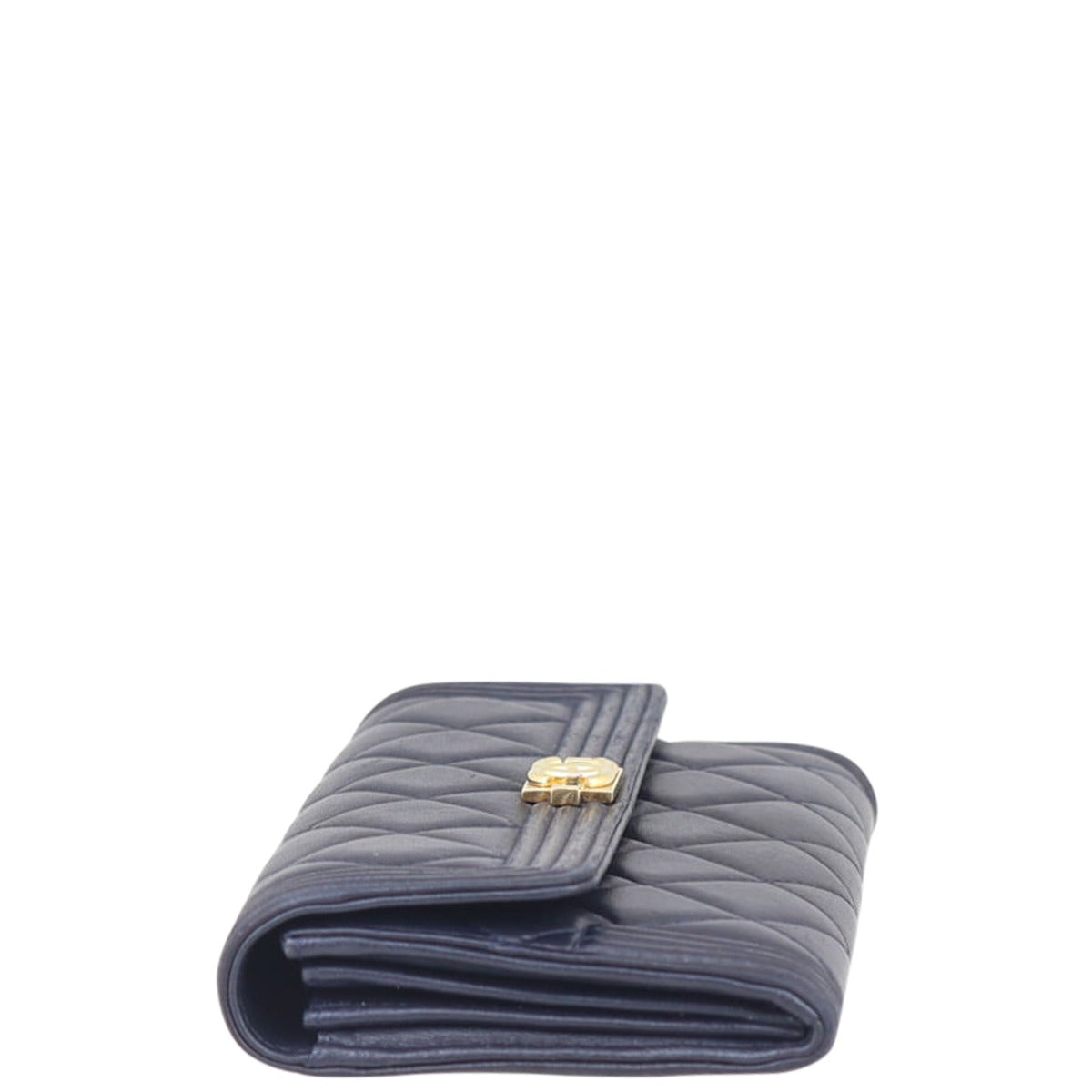 Chanel Boy Long Flap Wallet | Dark Midnight Blue