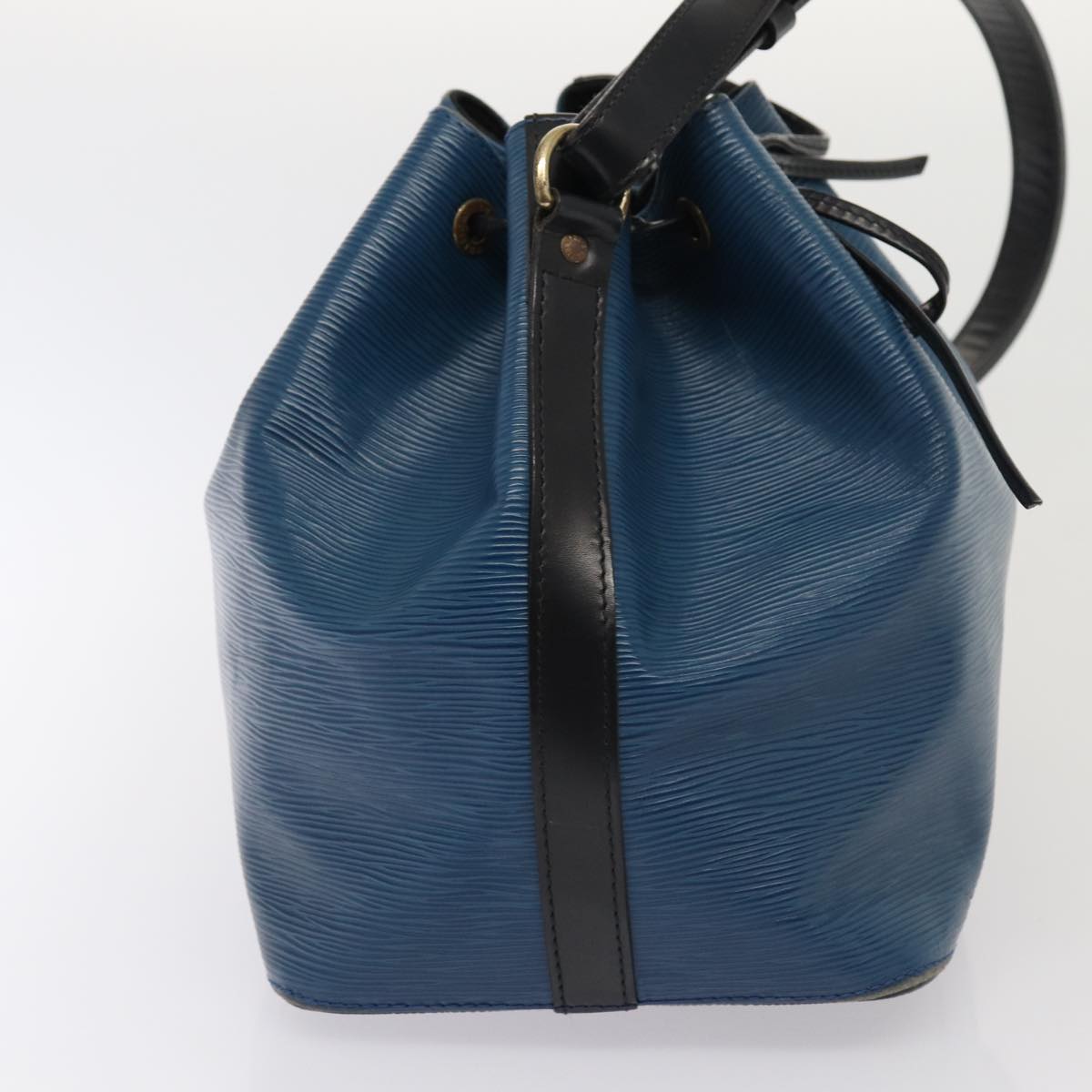 LOUIS VUITTON Epi Petit Noe Shoulder Bag Bicolor Black Blue Auth