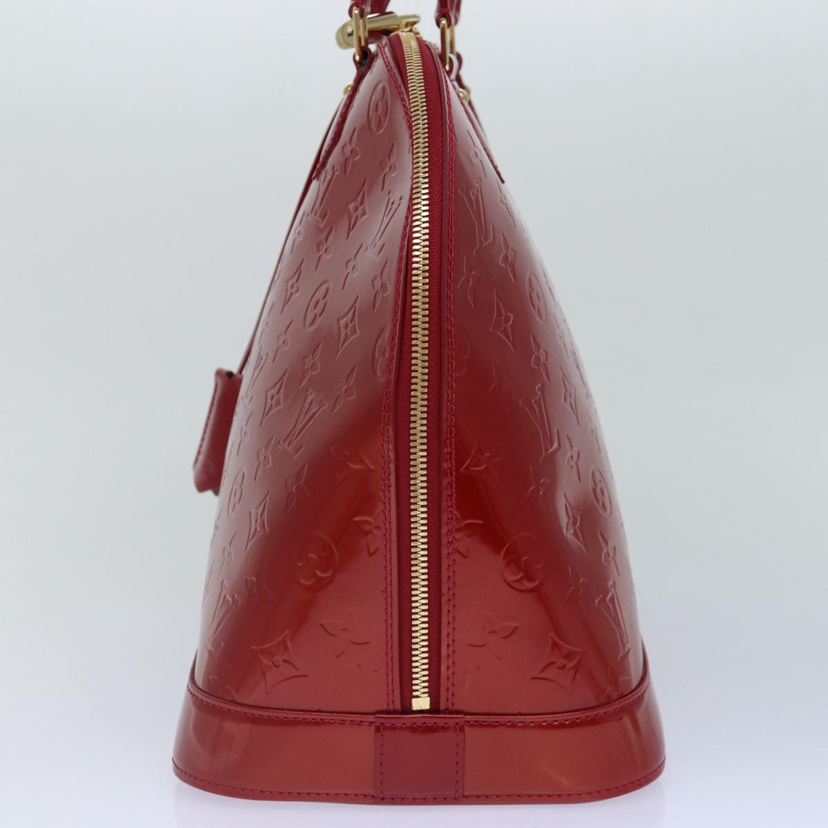 LOUIS VUITTON Monogram Vernis Alma GM Hand Bag Pomme D'amour Auth