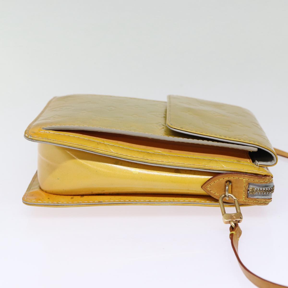 LOUIS VUITTON Monogram Vernis Motto Accessory Pouch Gris LV Auth