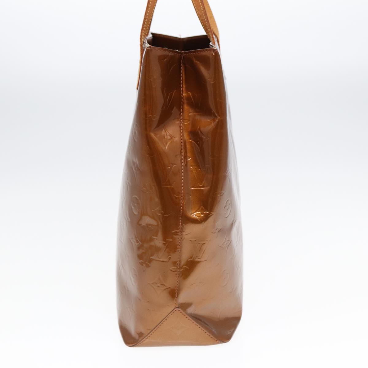 LOUIS VUITTON Monogram Vernis Reade MM Hand Bag Bronze LV Auth