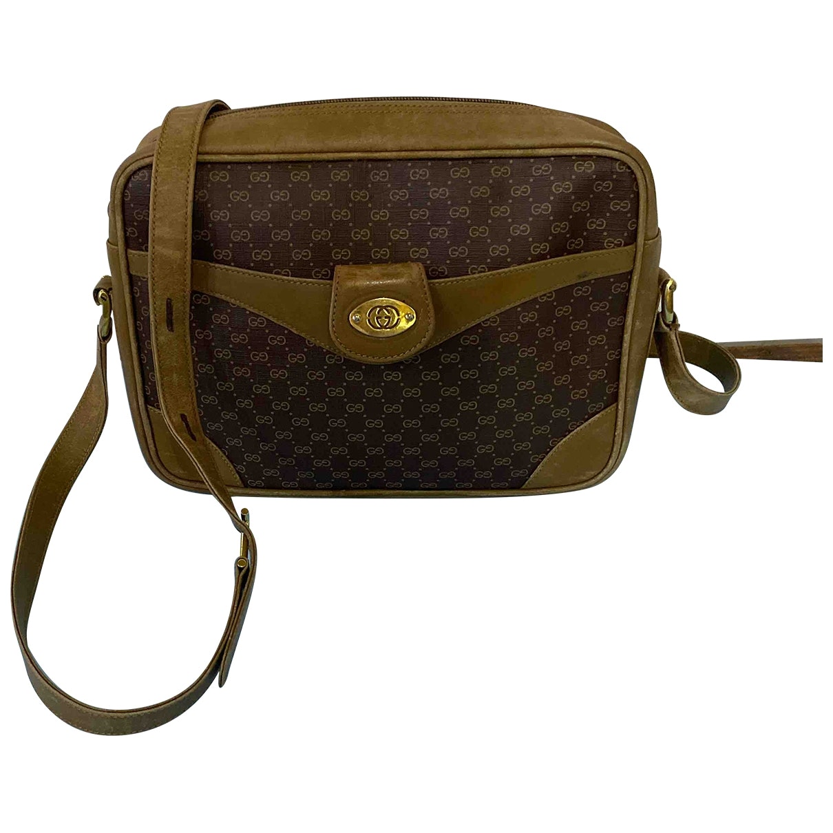 Gucci camel cloth handbag
