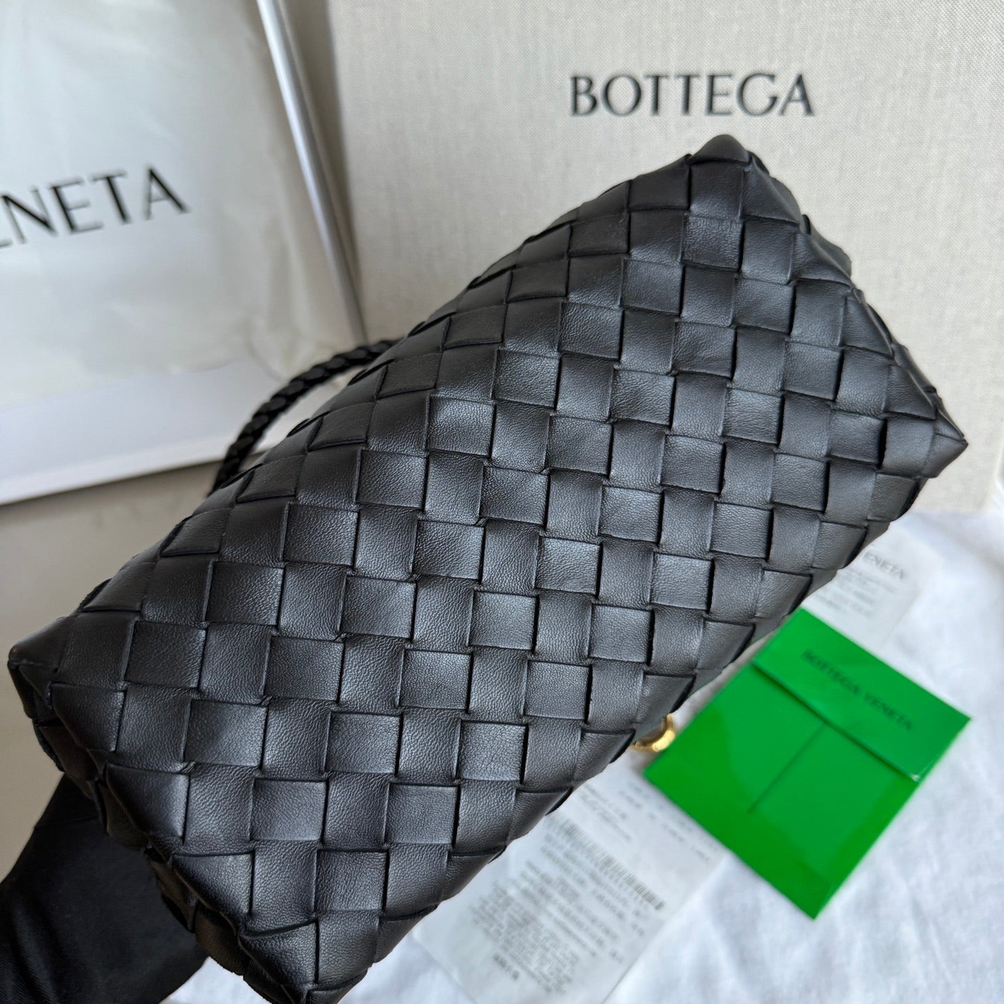 Bottega Veneta Small Andiamo Black Intrecciato Handbag 2023