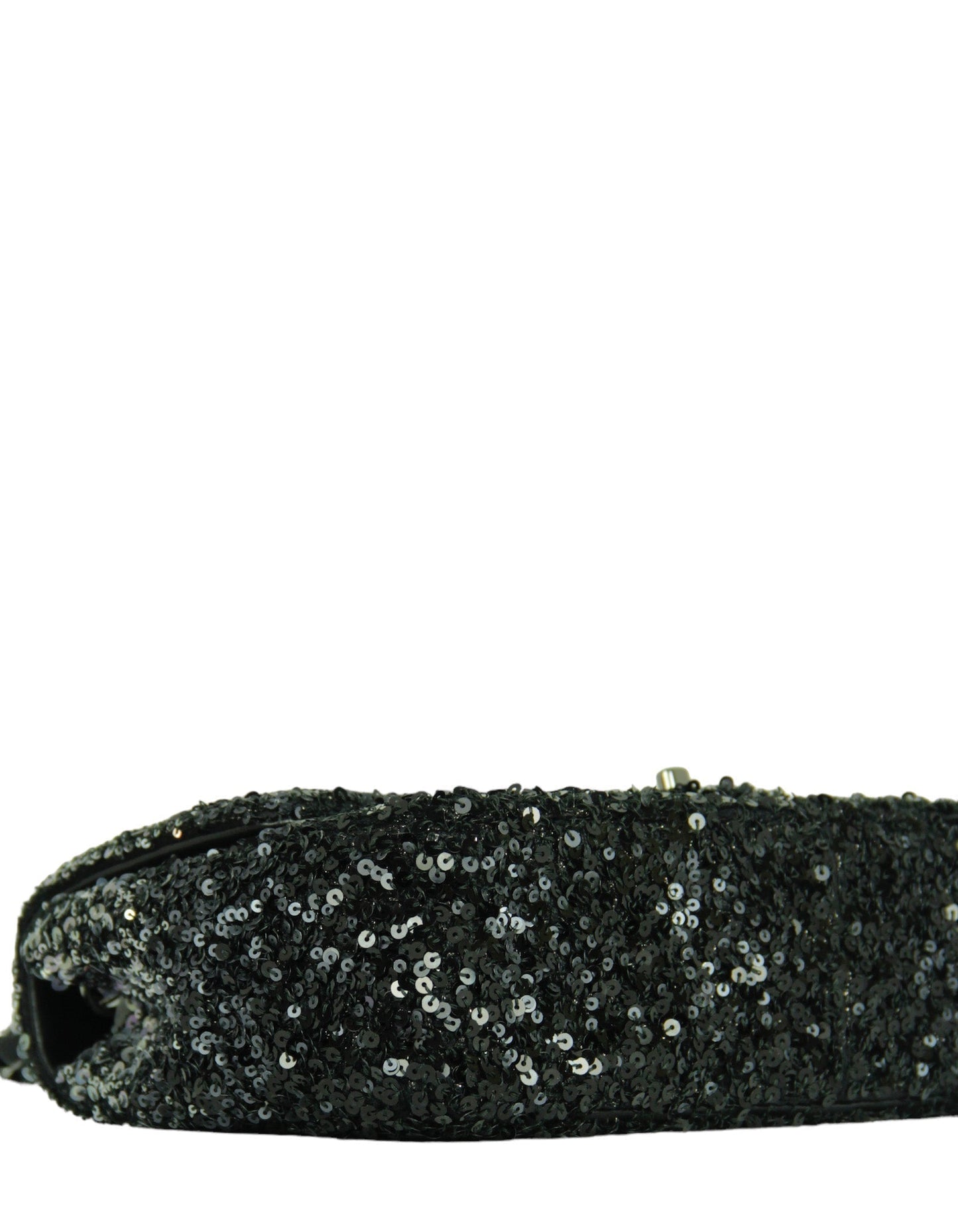Chanel Black Silver Ombre Sequin Medium Classic Flap Bag