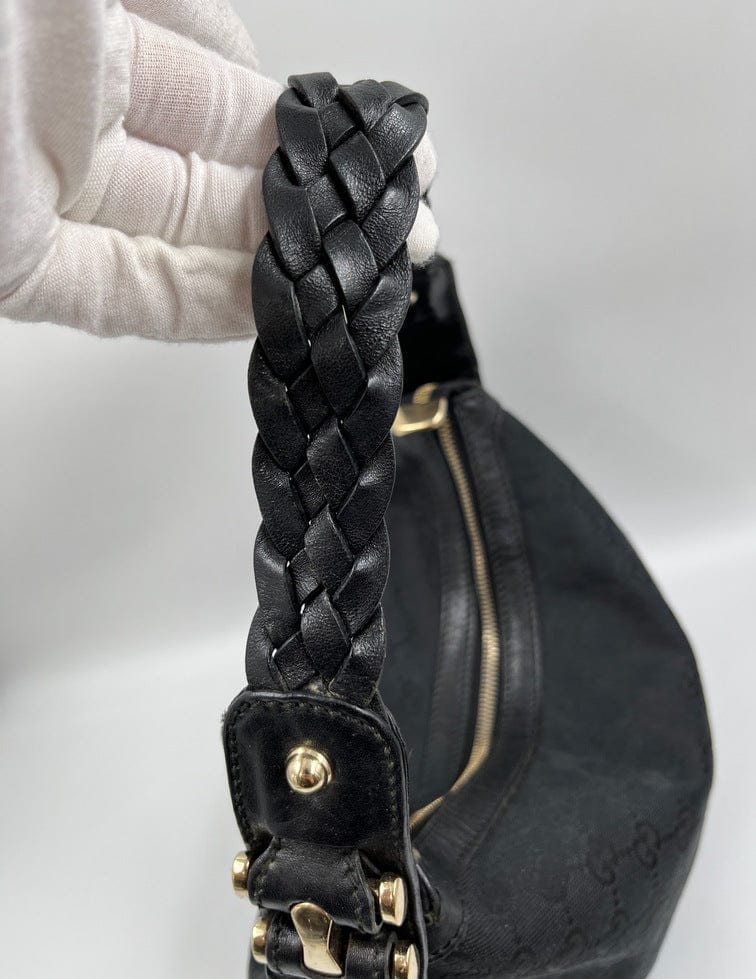 Gucci Leather Canvas Shoulder Bag Style 9