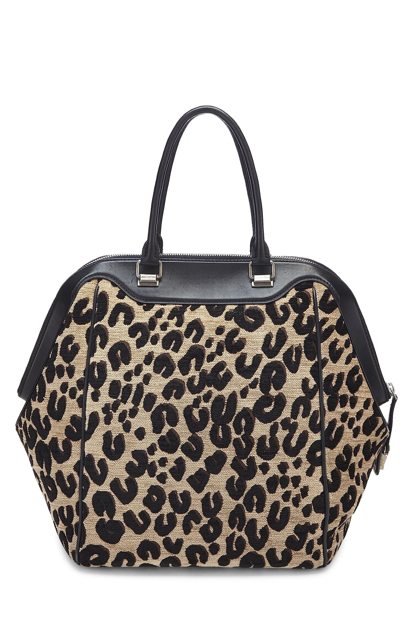 Louis Vuitton, Tan & Black Leopard Chenille Tapestry North-South Tote, Black