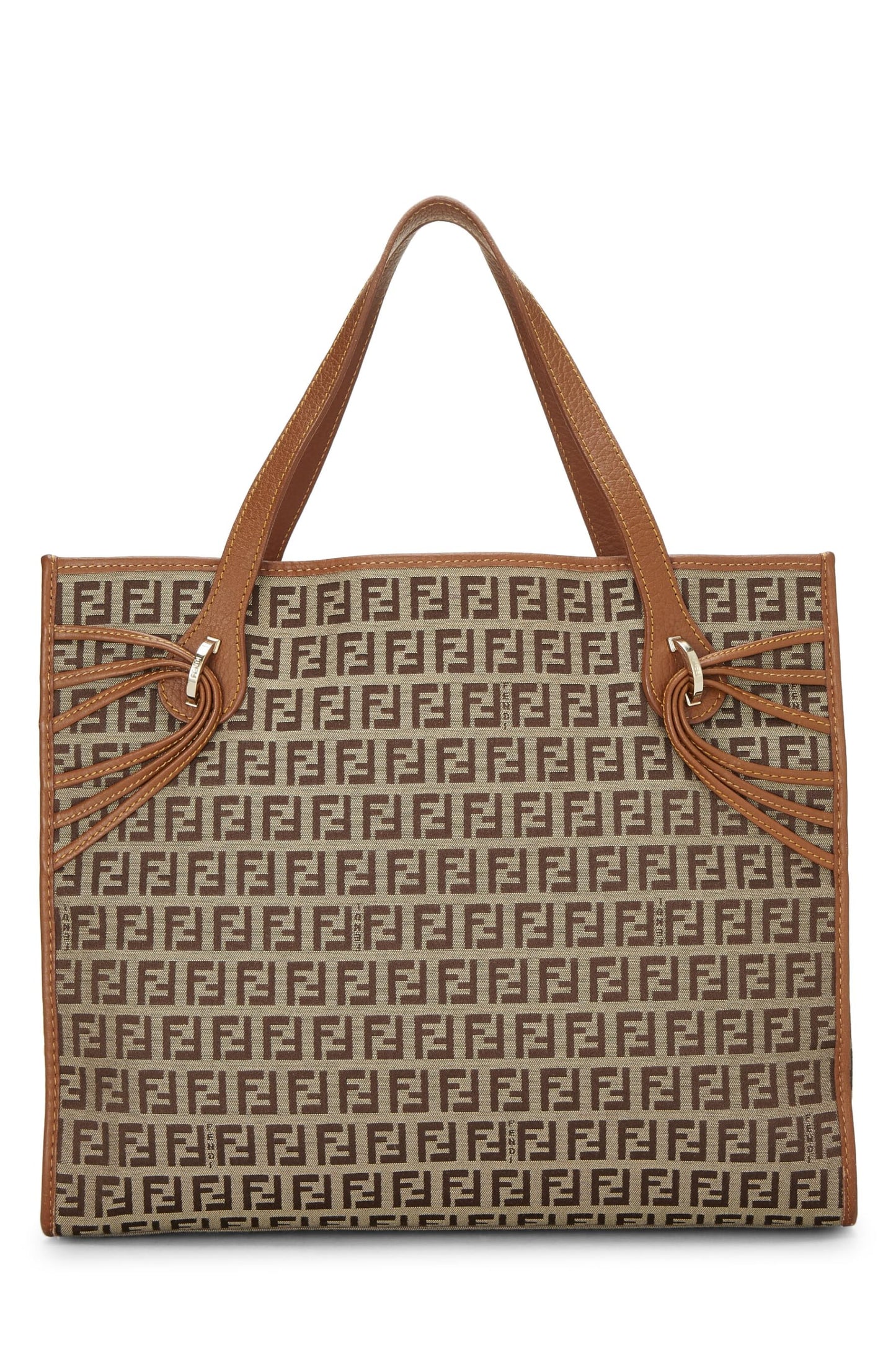 Fendi, Brown Zucchino Canvas Tote Medium, Brown