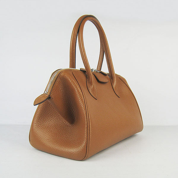 Luxury Hermes Paris Bombay Victoria Handbag light coffee