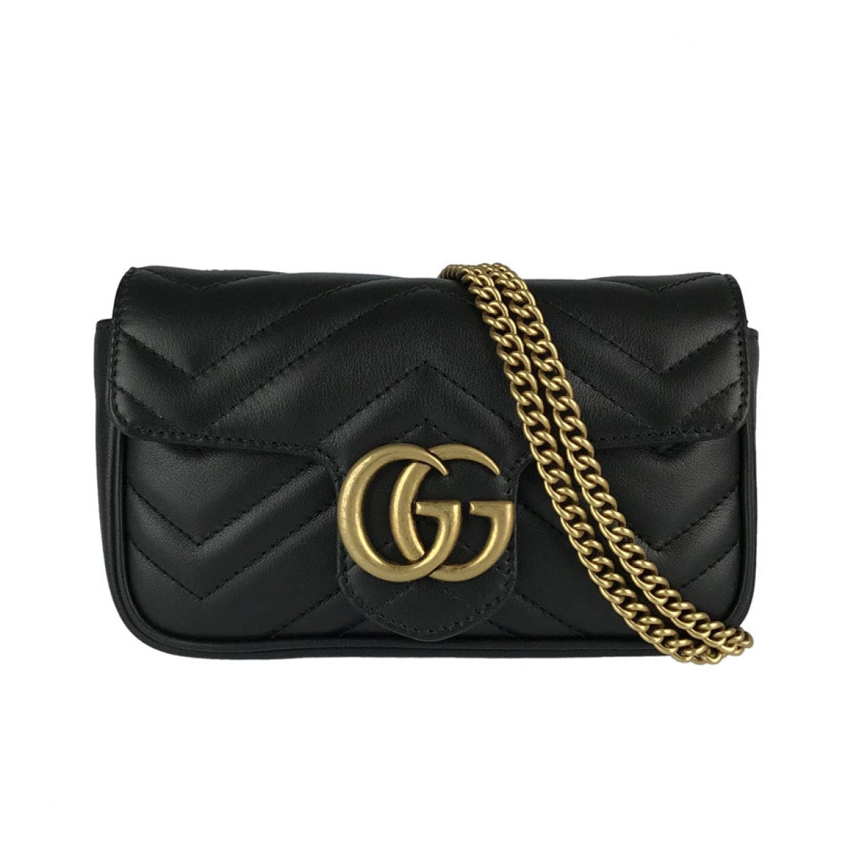 Gucci marmont black leather handbag
