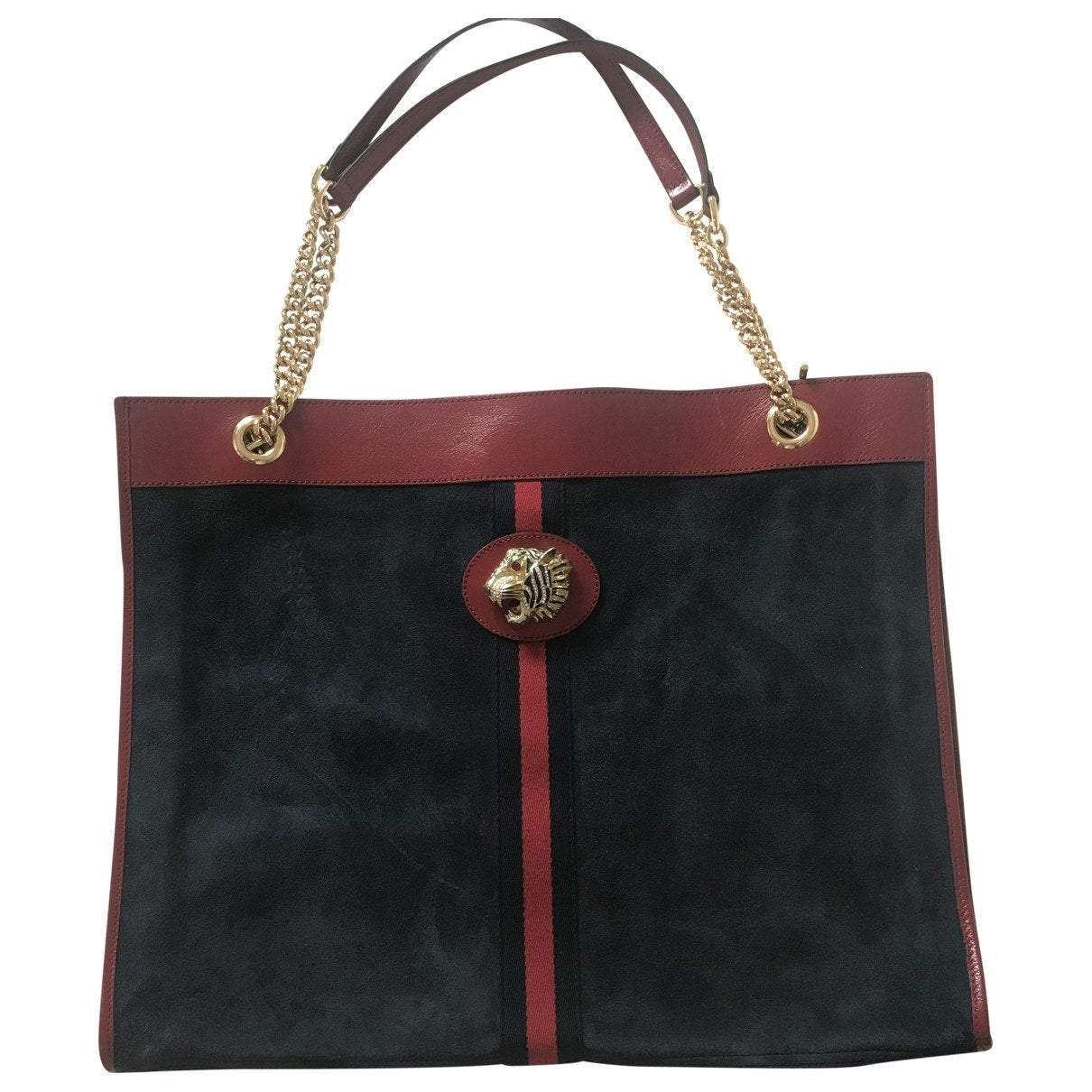 Gucci rajah navy suede handbag