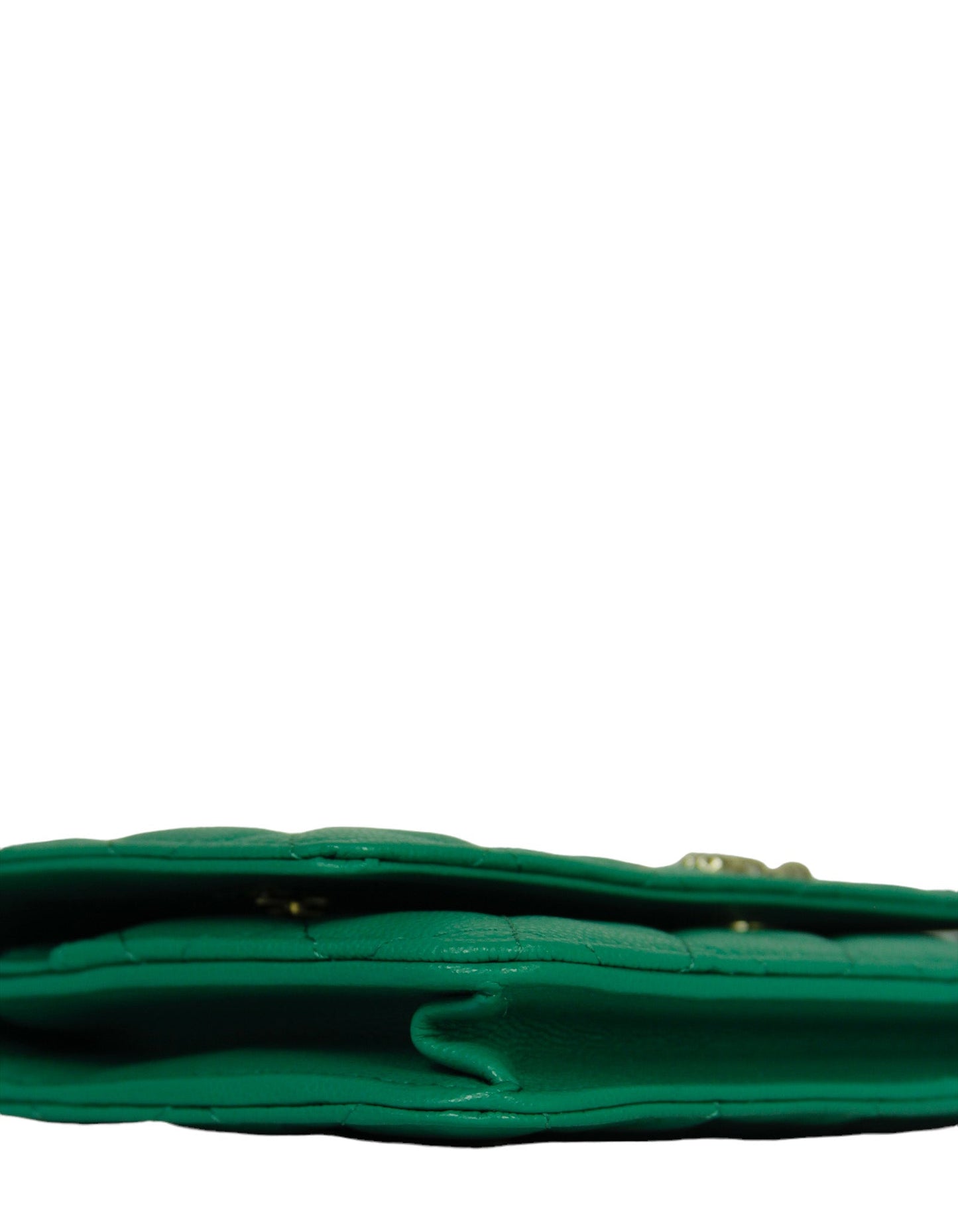 Chanel 2023 NEW Vert Green Caviar WOC Crossbody