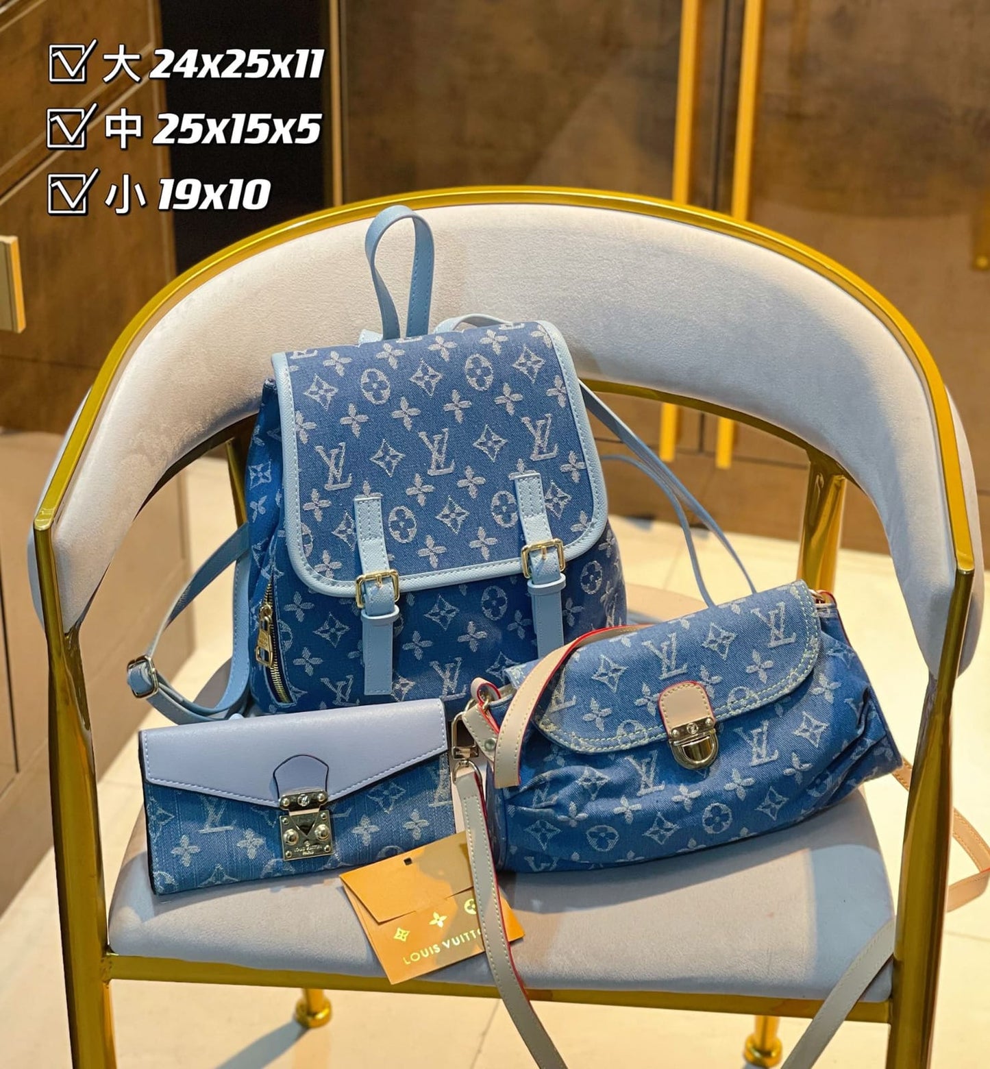 Louis Vuitton backpack Handbag set of 3