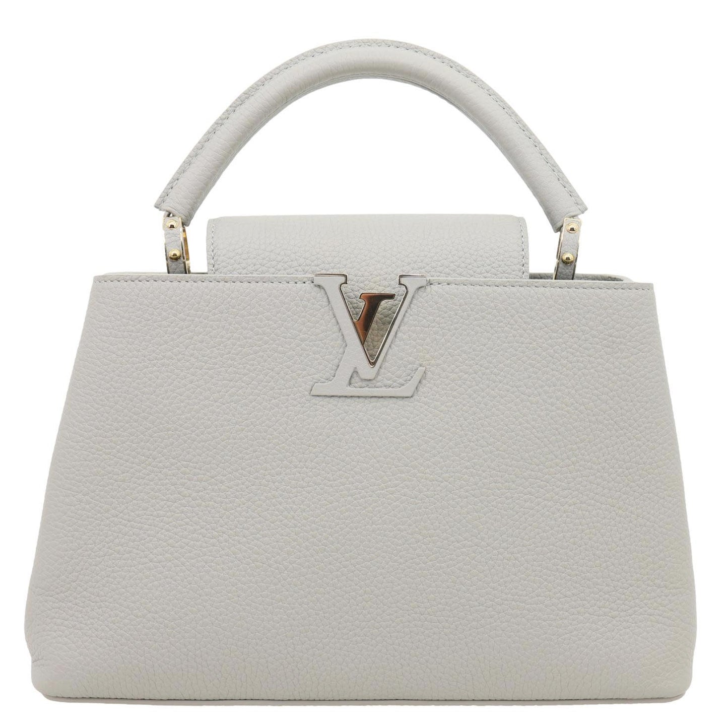 LOUIS VUITTON Capucines BB Taurillon Leather Crossbody Bag Gray