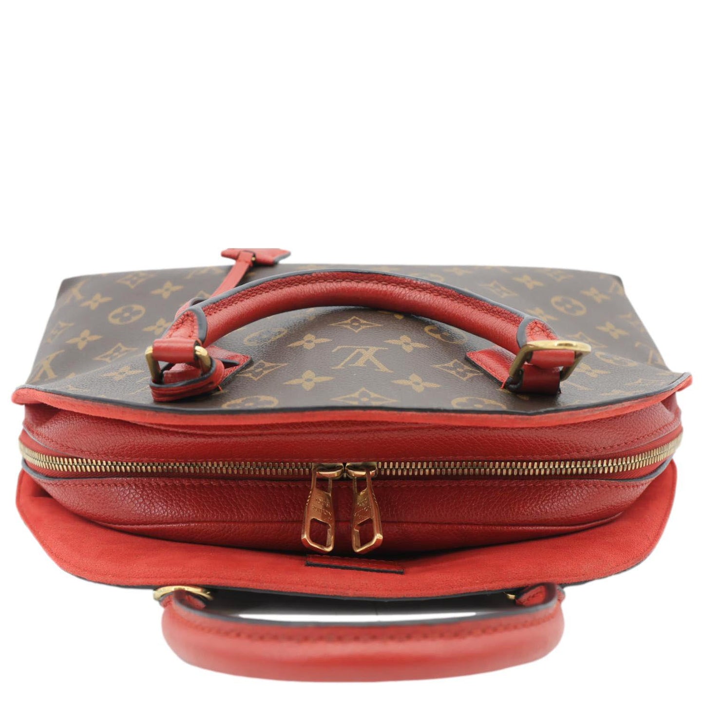 LOUIS VUITTON Alma B N B Monogram Canvas Shoulder Bag Red