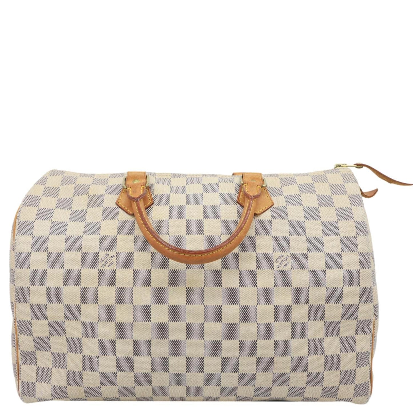 LOUIS VUITTON Speedy 30 Damier Azur Satchel Bag White