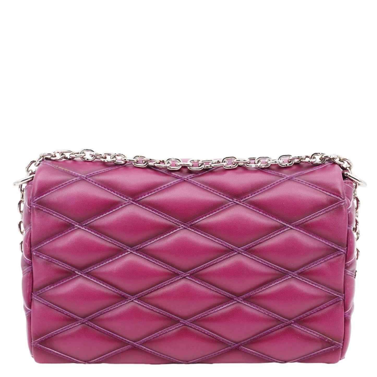 LOUIS VUITTON GO 14 MM Malletage Quilted Lambskin Leather Crossbody Bag Burgundy