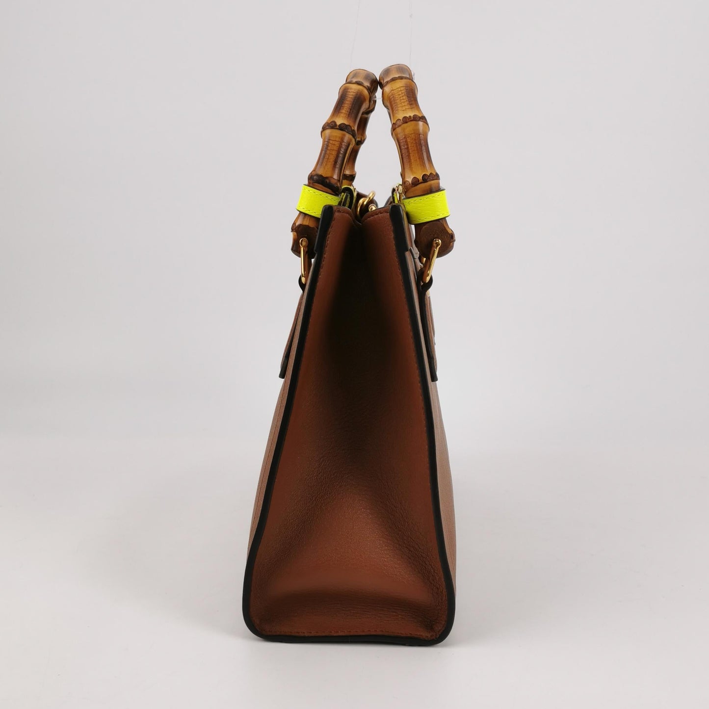 Gucci Diana Small Tan Brown Calfskin Leather Bamboo Top Handles Crossbody Bag