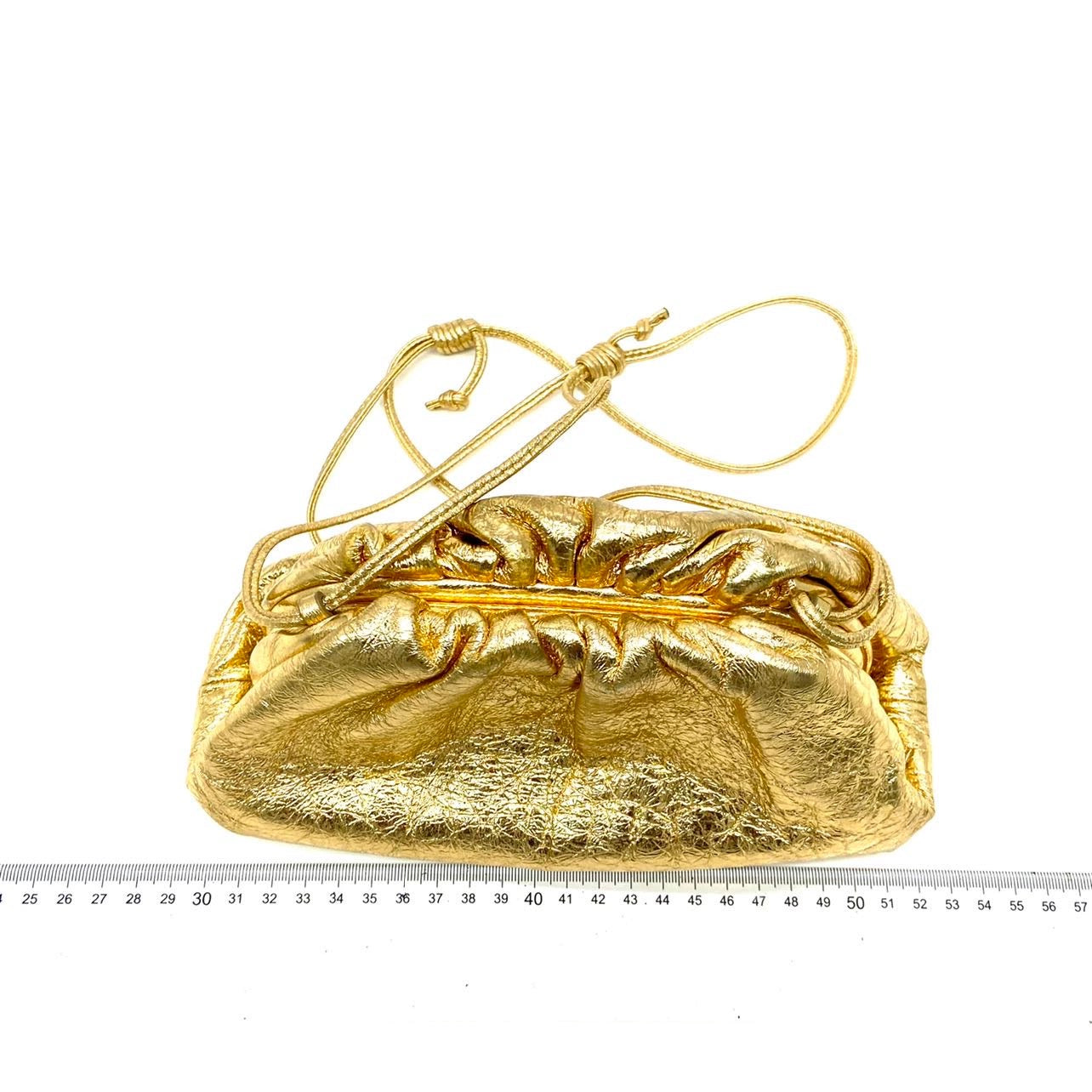Bottega Veneta Pouch Mini Gold Lambskin Leather Crossbody Bag