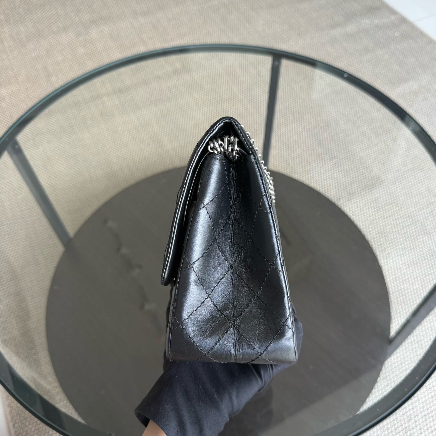 Chanel 2.55 Reissue 226 - Quilted Aged Calfskin Black Ruthenium Silver Hardware Series 19